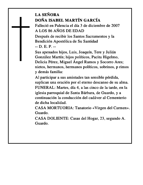DOÑA ISABEL MARTÍN GARCÍA