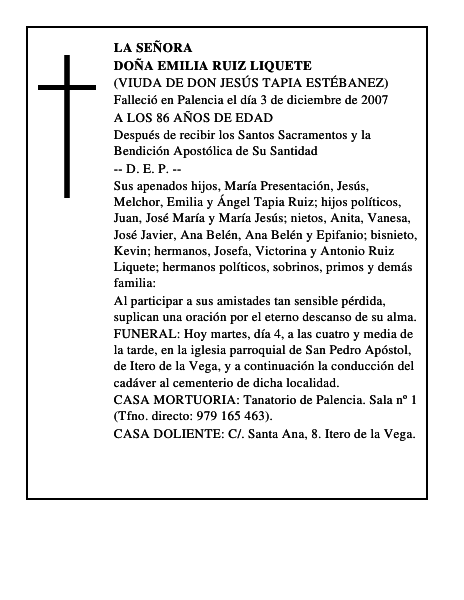 DOÑA EMILIA RUIZ LIQUETE