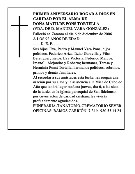 DOÑA MATILDE PONS TORTELLA