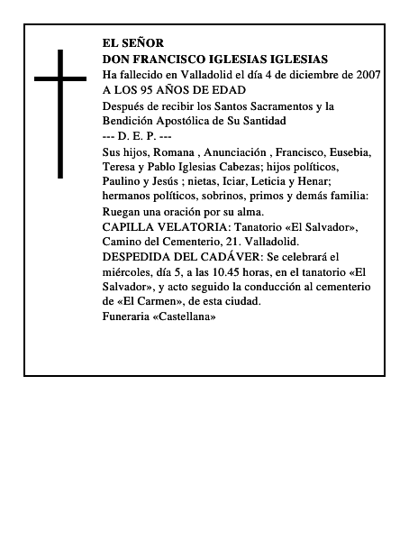 DON FRANCISCO IGLESIAS IGLESIAS
