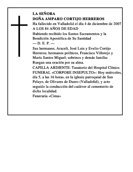 DOÑA AMPARO CORTIJO HERREROS