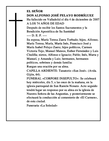 DON ALFONSO JOSÉ PELAYO RODRÍGUEZ