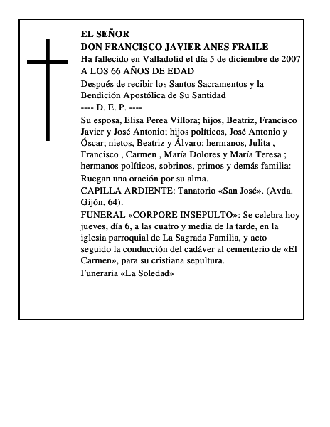DON FRANCISCO JAVIER ANES FRAILE