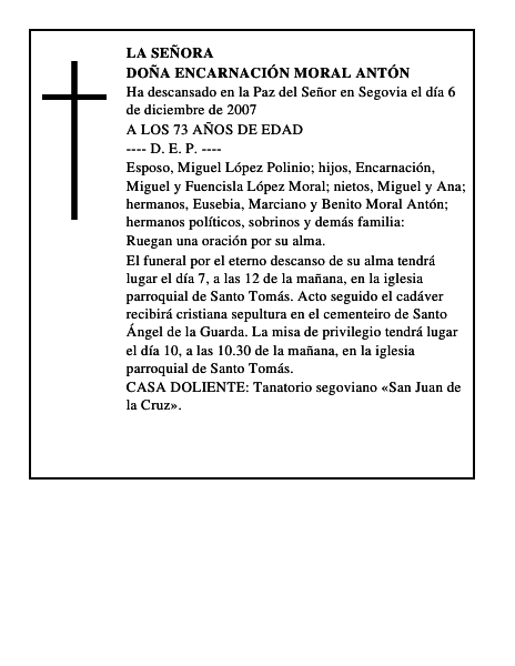 DOÑA ENCARNACIÓN MORAL ANTÓN