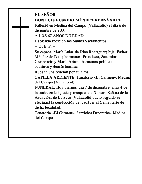DON LUIS EUSEBIO MÉNDEZ FERNÁNDEZ