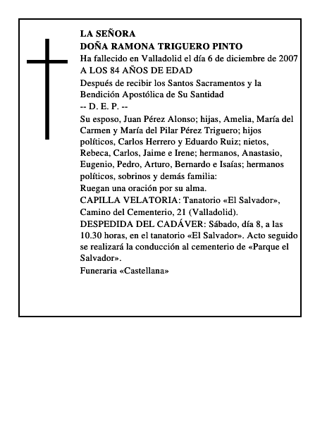 DOÑA RAMONA TRIGUERO PINTO