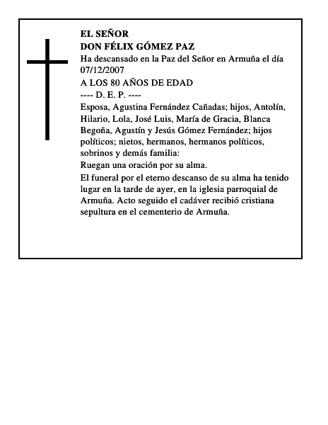 DON FÉLIX GÓMEZ PAZ
