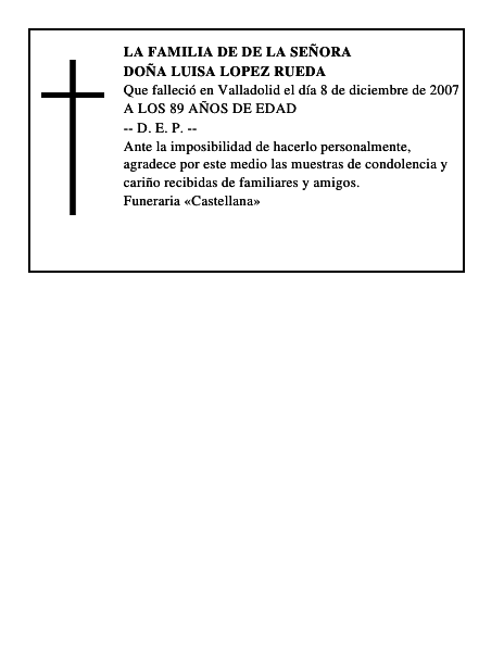 DOÑA LUISA LOPEZ RUEDA