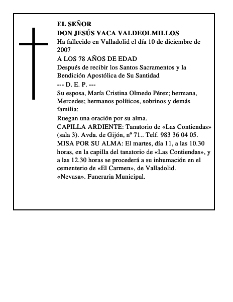 DON JESÚS VACA VALDEOLMILLOS