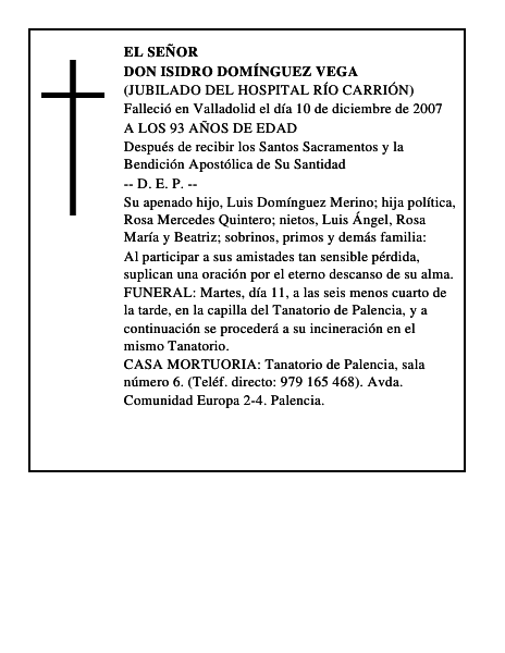 DON ISIDRO DOMÍNGUEZ VEGA