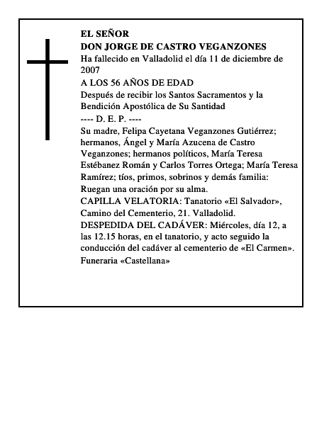 DON JORGE DE CASTRO VEGANZONES