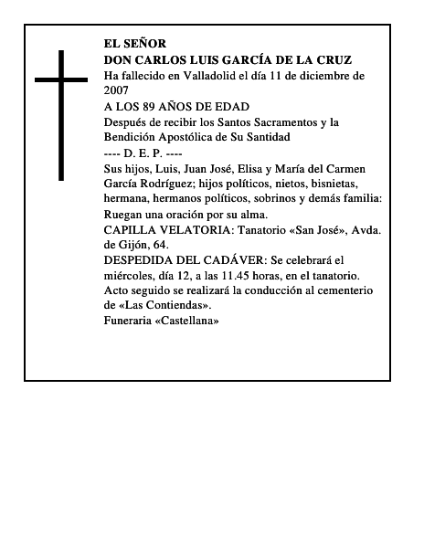 DON CARLOS LUIS GARCÍA DE LA CRUZ