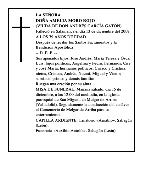 DOÑA AMELIA MORO ROJO