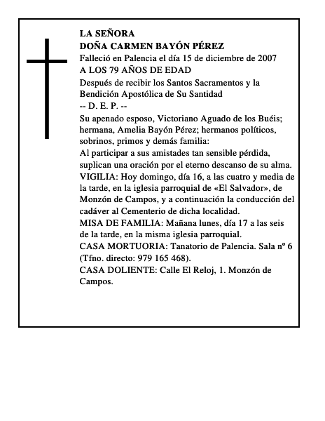 DOÑA CARMEN BAYÓN PÉREZ