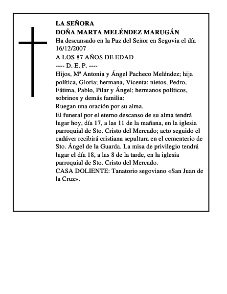 DOÑA MARTA MELÉNDEZ MARUGÁN