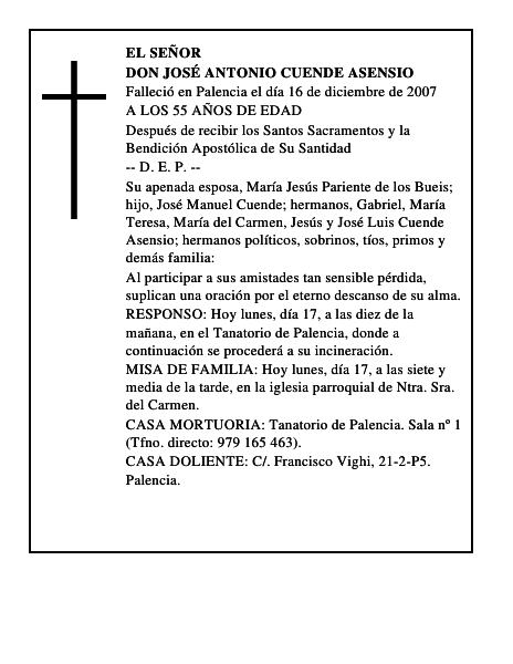 DON JOSÉ ANTONIO CUENDE ASENSIO