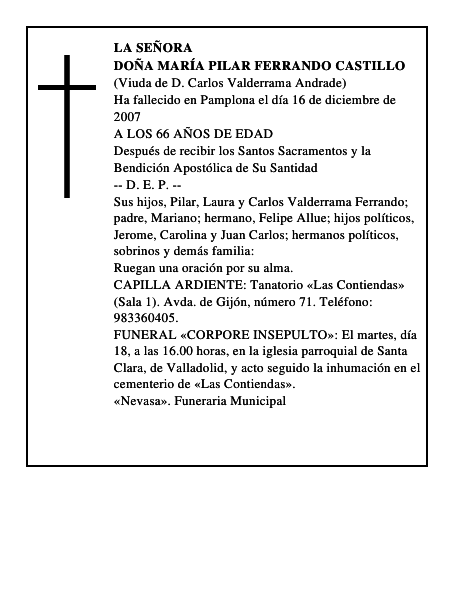 DOÑA MARÍA PILAR FERRANDO CASTILLO