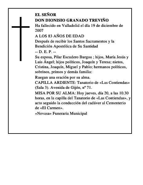 DON DIONISIO GRANADO TREVIÑO
