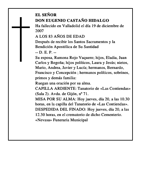 DON EUGENIO CASTAÑO HIDALGO