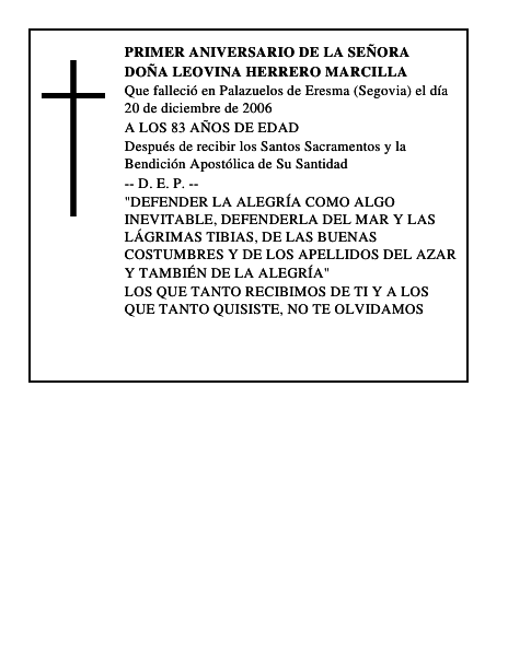 DOÑA LEOVINA HERRERO MARCILLA