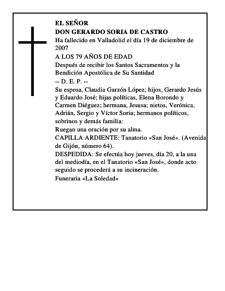 DON GERARDO SORIA DE CASTRO