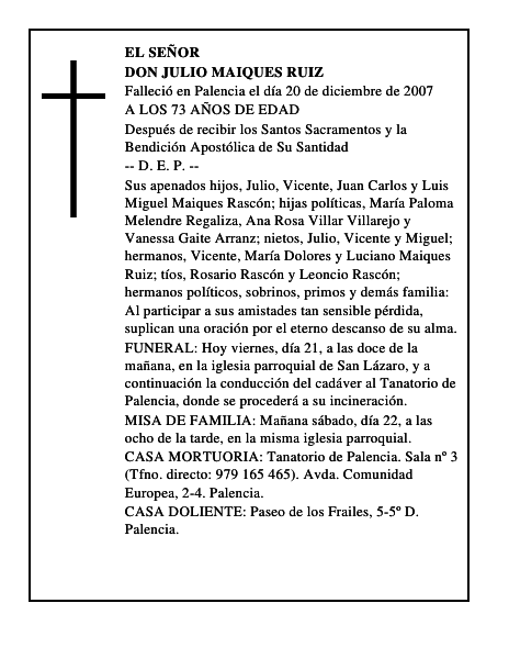 DON JULIO MAIQUES RUIZ