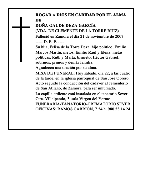 DOÑA GAUDE DEZA GARCÍA