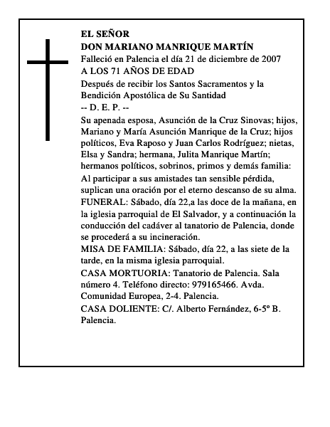 DON MARIANO MANRIQUE MARTÍN