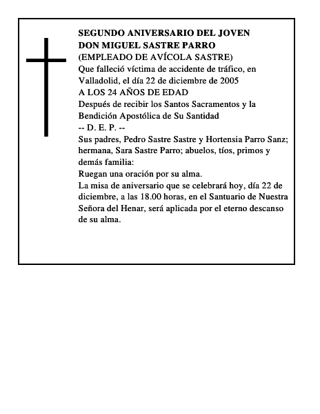 DON MIGUEL SASTRE PARRO