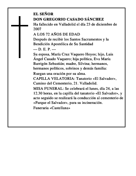 DON GREGORIO CASADO SÁNCHEZ