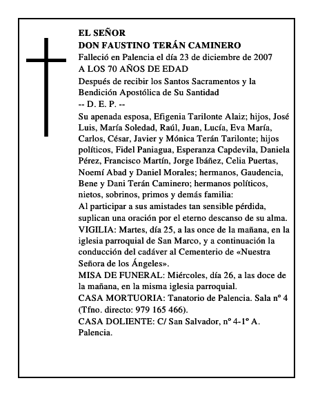 DON FAUSTINO TERÁN CAMINERO