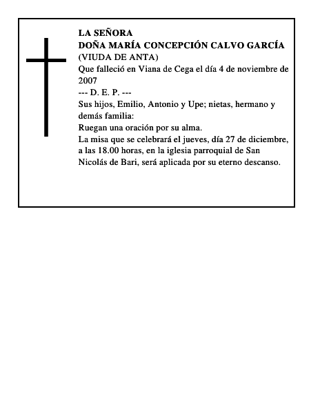 DOÑA MARÍA CONCEPCIÓN CALVO GARCÍA