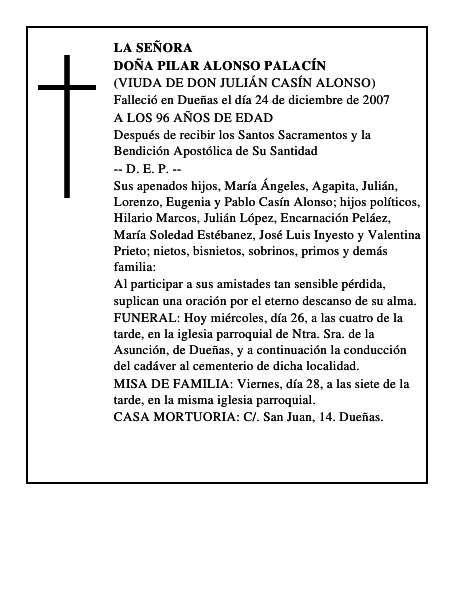 DOÑA PILAR ALONSO PALACÍN