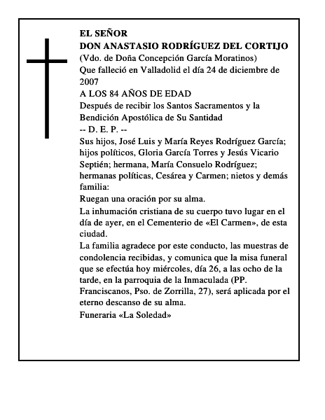 DON ANASTASIO RODRÍGUEZ DEL CORTIJO