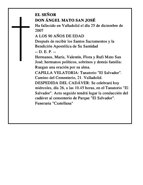 DON ÁNGEL MATO SAN JOSÉ