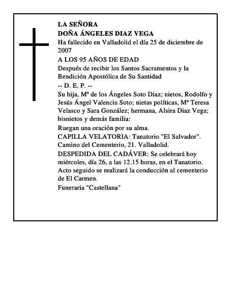 DOÑA ÁNGELES DIAZ VEGA