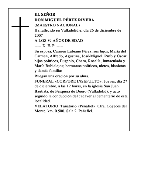 DON MIGUEL PÉREZ RIVERA