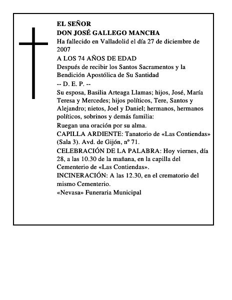 DON JOSÉ GALLEGO MANCHA