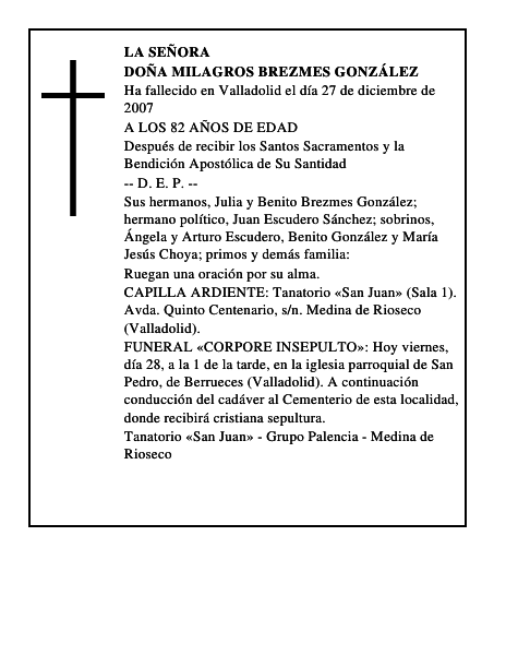 DOÑA MILAGROS BREZMES GONZÁLEZ