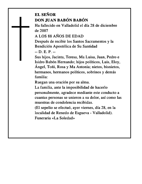 DON JUAN BABÓN BABÓN