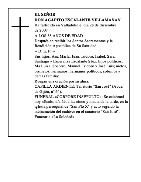DON AGAPITO ESCALANTE VILLAMAÑAN