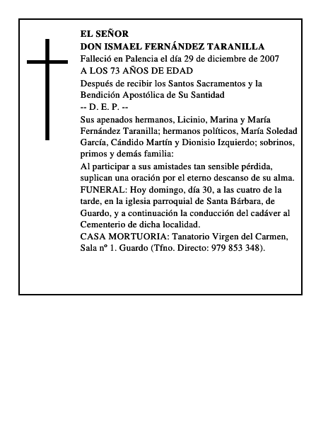 DON ISMAEL FERNÁNDEZ TARANILLA