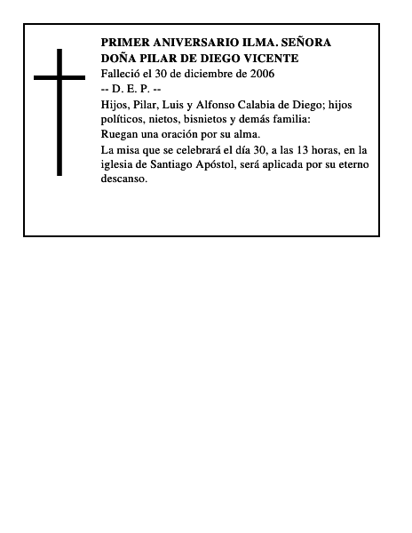 DOÑA PILAR DE DIEGO VICENTE