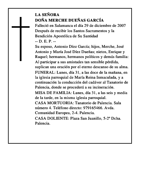 DOÑA MERCHE DUEÑAS GARCÍA