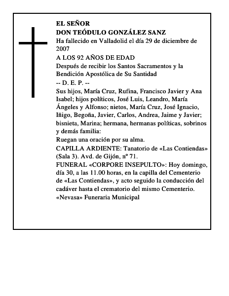 DON TEÓDULO GONZÁLEZ SANZ