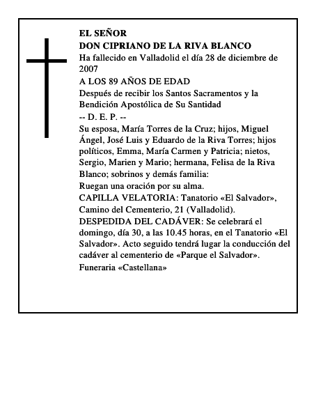 DON CIPRIANO DE LA RIVA BLANCO