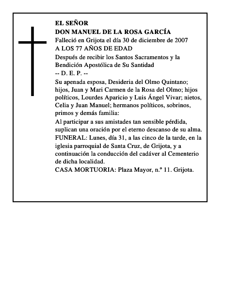DON MANUEL DE LA ROSA GARCÍA