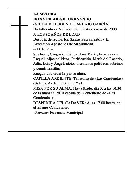 DOÑA PILAR GIL HERNANDO