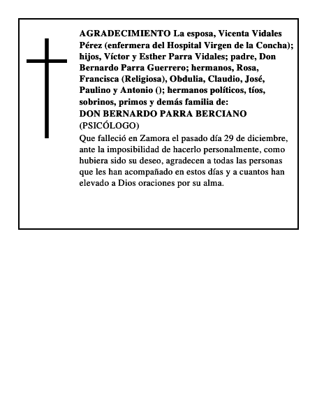 DON BERNARDO PARRA BERCIANO