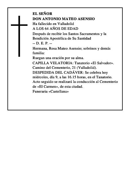 DON ANTONIO MATEO ASENSIO